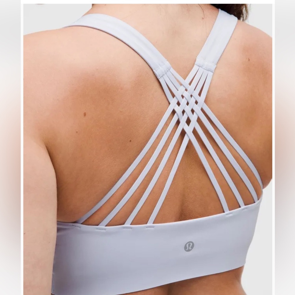 Lululemon FlexyFlex Strappy Yoga Bra Light Support D-DDD NWT Serene Blue S/M